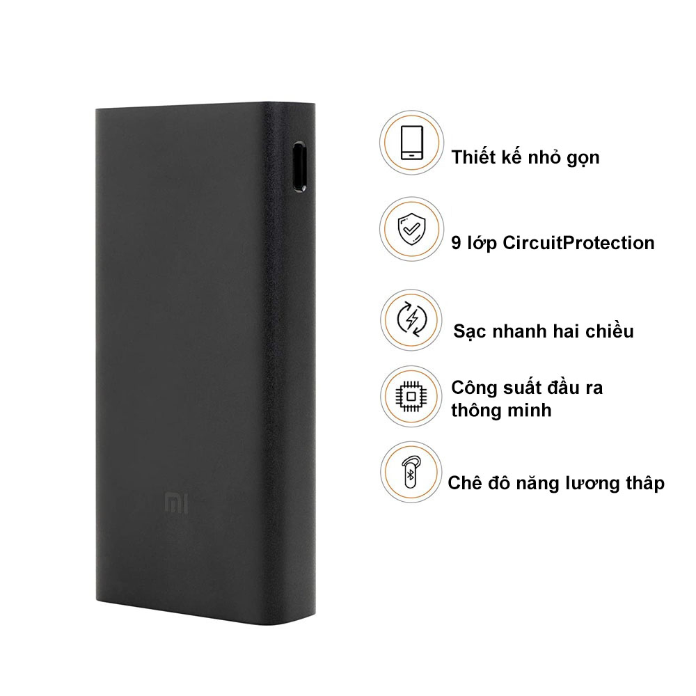 Xiaomi Mi Powerbank 20000mAh 50W Type-C Sạc nhanh hai chiều 74Wh Hỗ trợ sạc máy tính xách tay công suất cao