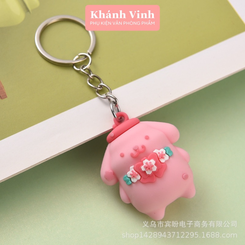 Bộ Móc Khoá Hoạt Hình Sanrio Hình Kuromi Hồng Xinh Xỉu