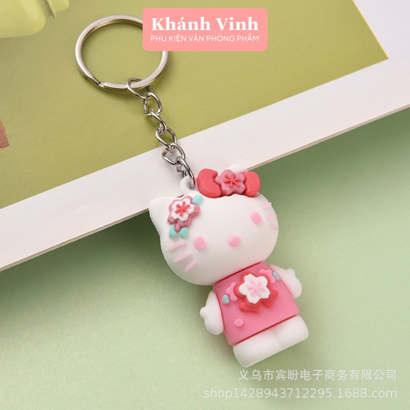 Bộ Móc Khoá Hoạt Hình Sanrio Hình Kuromi Hồng Xinh Xỉu
