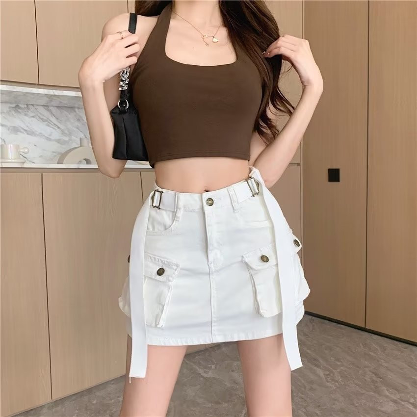 Chân Váy Jean chữ A siêu cá tính, Phong cách Hàn Quốc cực dễ phối đồ  - Ellie Dress