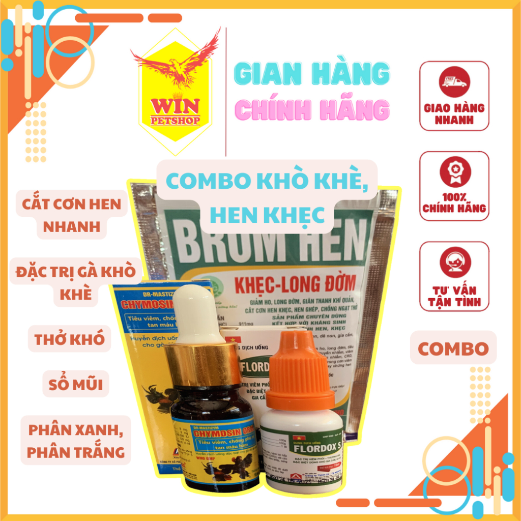 Bộ 3 Giải Pháp Hiệu Quả cho Gà Hen Khẹc, Khò Khè, Phân Xanh và Phân Trắng - Giảm Ho, Tan Đờm, Giảm Dịch Đờm Viêm!