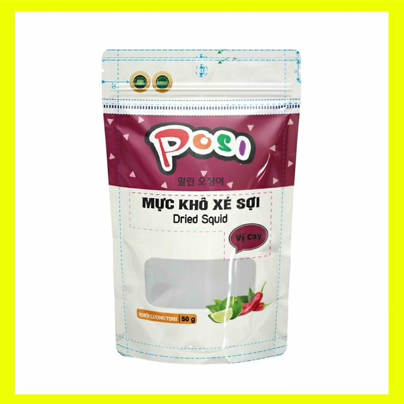 Mực khô xé sợi 50g PoSi đồ ăn vặt Hà Nội siêu ngon