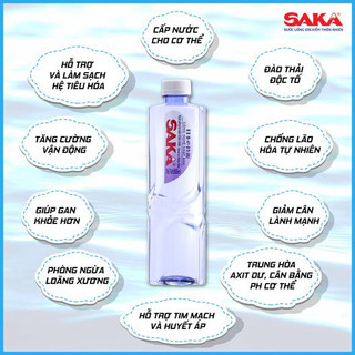 Thùng Nước Uống Ion Kiềm Thiên Nhiên SAKA 24 chai 550ml và 355ml