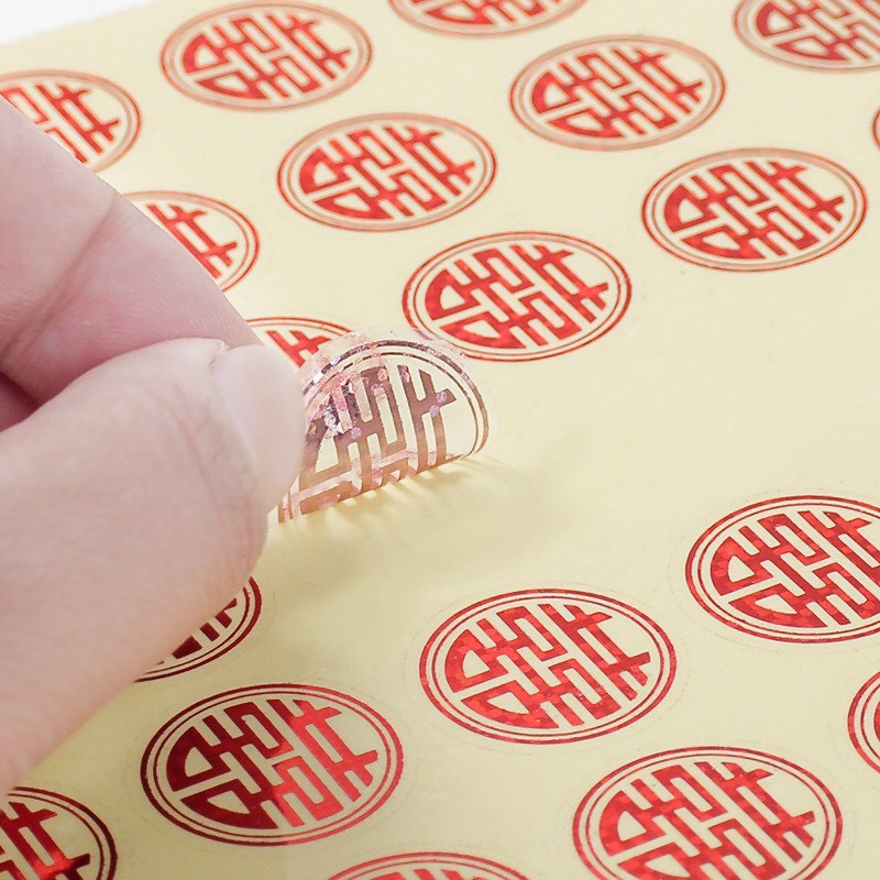 Cuộn 500 Decal chữ Song Hỷ, Tem Dán Chữ Song Hỷ Trang Trí Đám Cưới