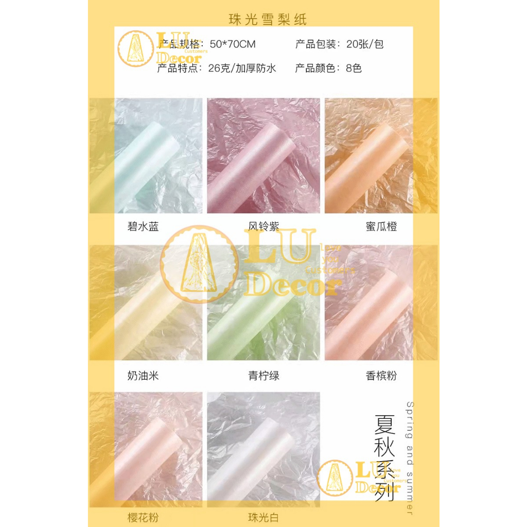 Giấy nến nhũ ngọc trai | LU Decor