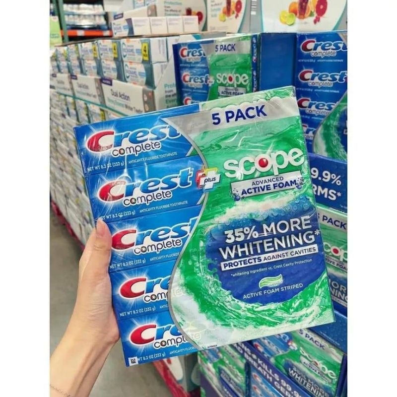 Kem đánh răng Mỹ Crest complete plus Scope