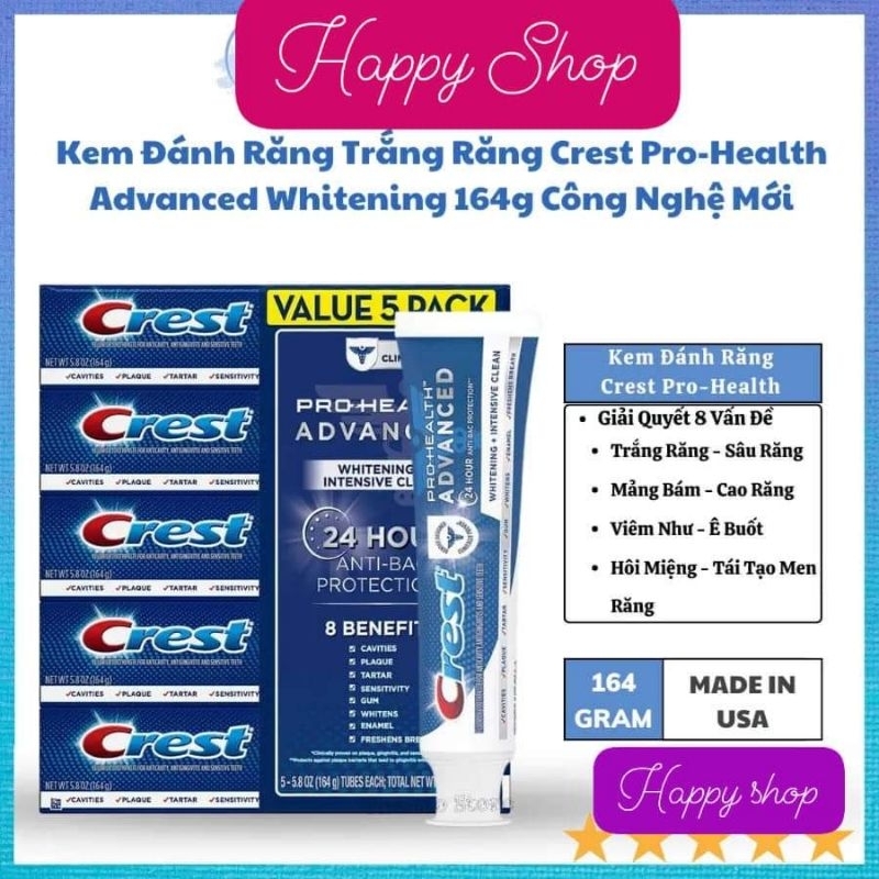 Kem đánh răng Crest Pro Health (Chính hãng Mỹ)