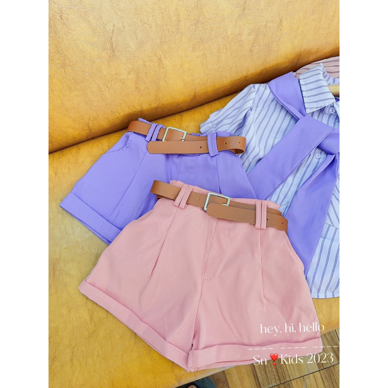 Bán giá sỉ: 8-30kgSet quần kaki mềm áo sơmi cột khăn  siêu mềm mại, kèm thăt lưng