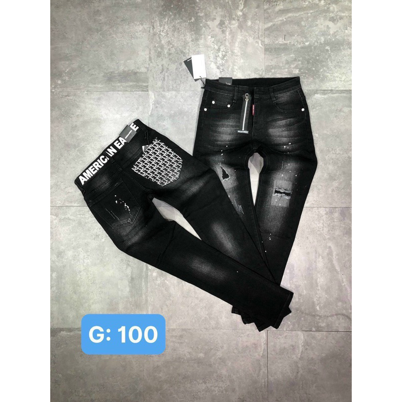 Quần Amiri Rách Gối Nam Cây Dừa Like_Au 4 Khuy Quần Jean Nam Amiri Slimfit Wash Xanh Vàng MH01