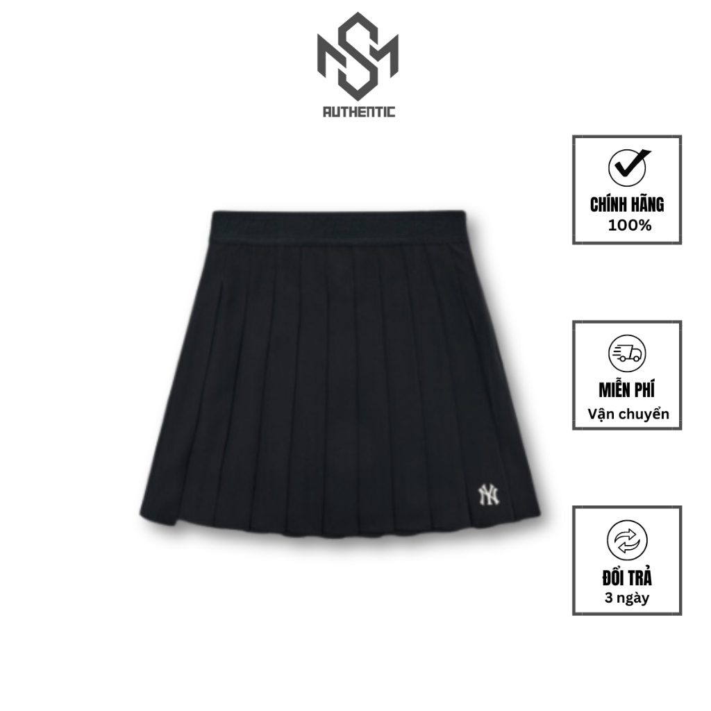 【Authentic】Chân váy xếp li nữ MLB chính hãng - chân váy tennis Women's Basic Pleated Skirt New York Kees | 3FSKB0324
