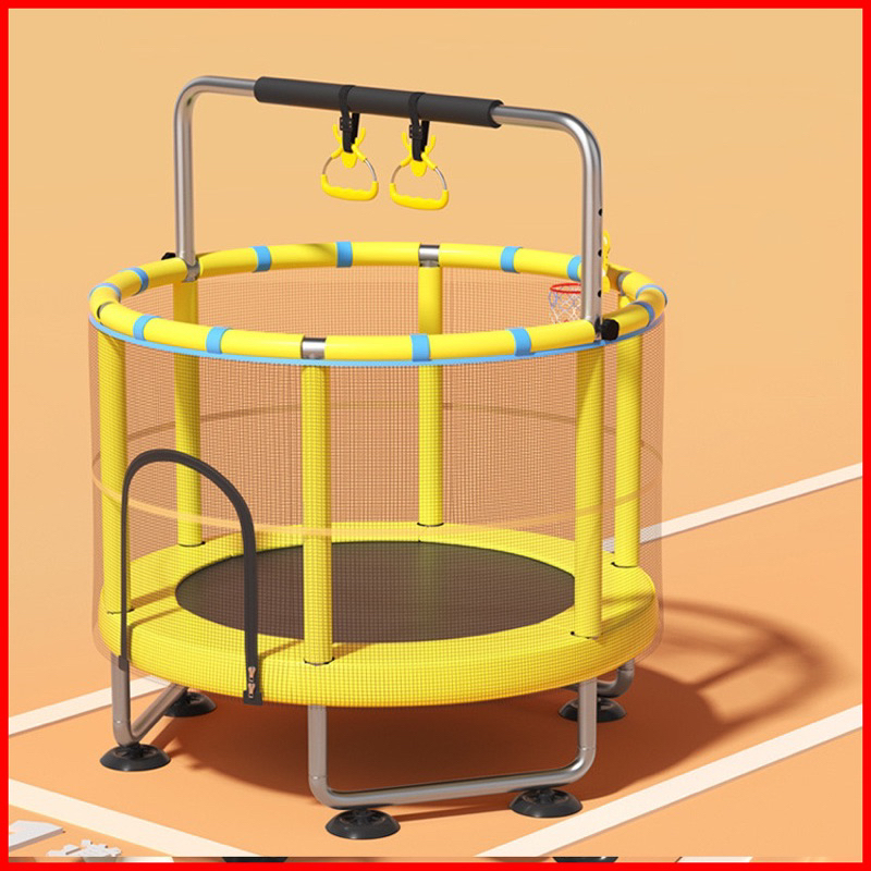 Nhà nhảy nhún, Nhà bóng trẻ em, nhà nhún lò xo lục giác có lan can, Đệm nhún lò xo cho bé trọng tải 250kg