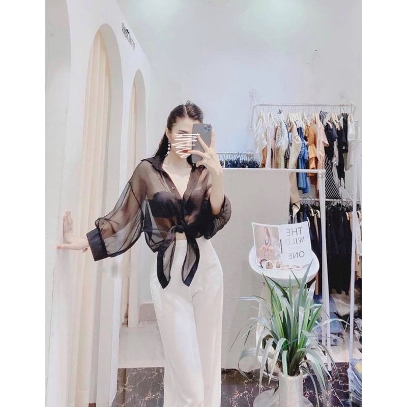 Set áo voan váy thun S50