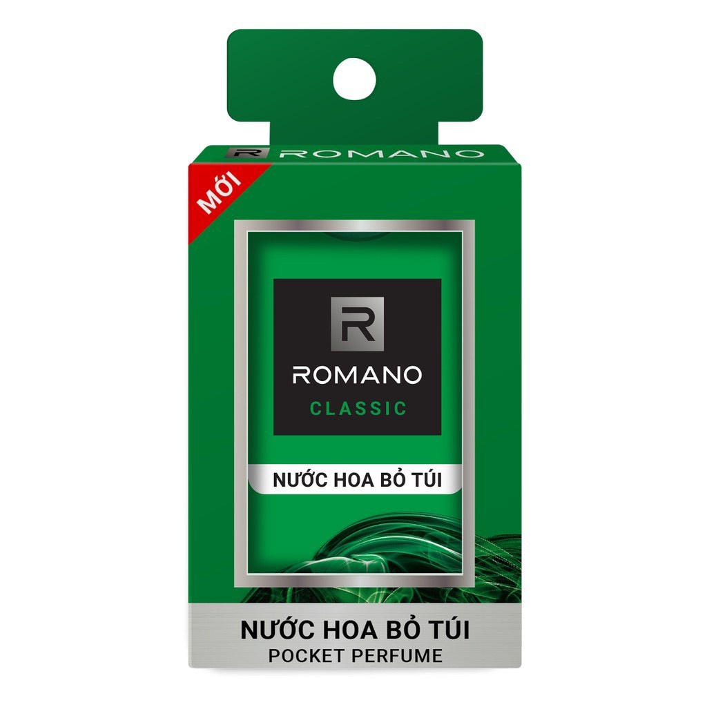 Nước Hoa Bỏ Túi Romano xanh lá classic 250 lần Xịt 18ml- Hàng Tặng