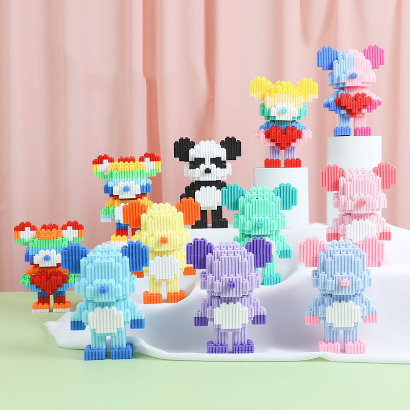 Đồ Chơi Mô Hình Lắp Ráp Gấu Bear Brick 3D Size 12cm