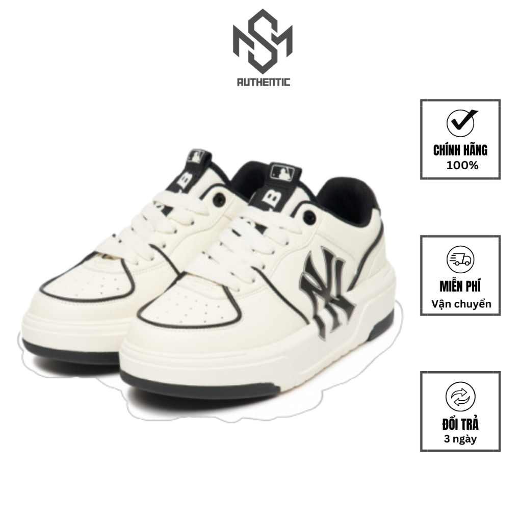 【Full Box】Giày MLB chính hãng Chunky Liner New York Yankees đủ màu - giày thể thao cổ thấp cao cấp đế cao 5cm | 3ASXCA12