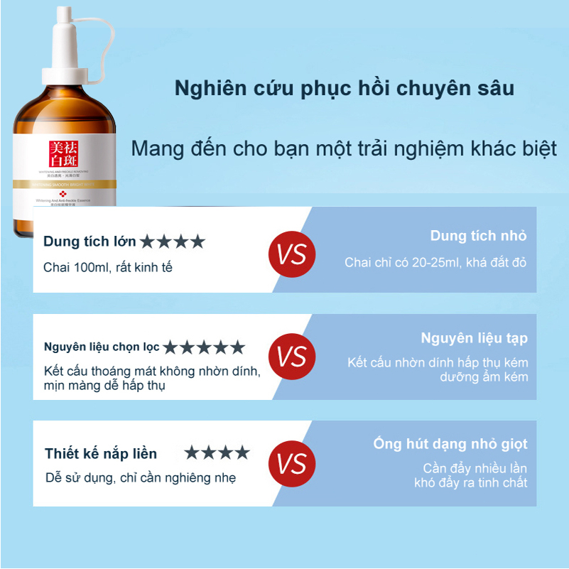 Tinh chất dưỡng serum trắng da tàn nhang kem nám tàn nhang 100ML giảm thâm se khít lỗ chân lông và trắng sáng da
