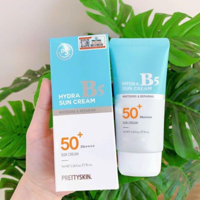 Kem Chống Nắng Phổ Rộng Hydra B5 Sun Cream PRETTYSKIN SPF50+ PA++++ 70ml, Phục Hồi, Dưỡng Trắng, lên tone