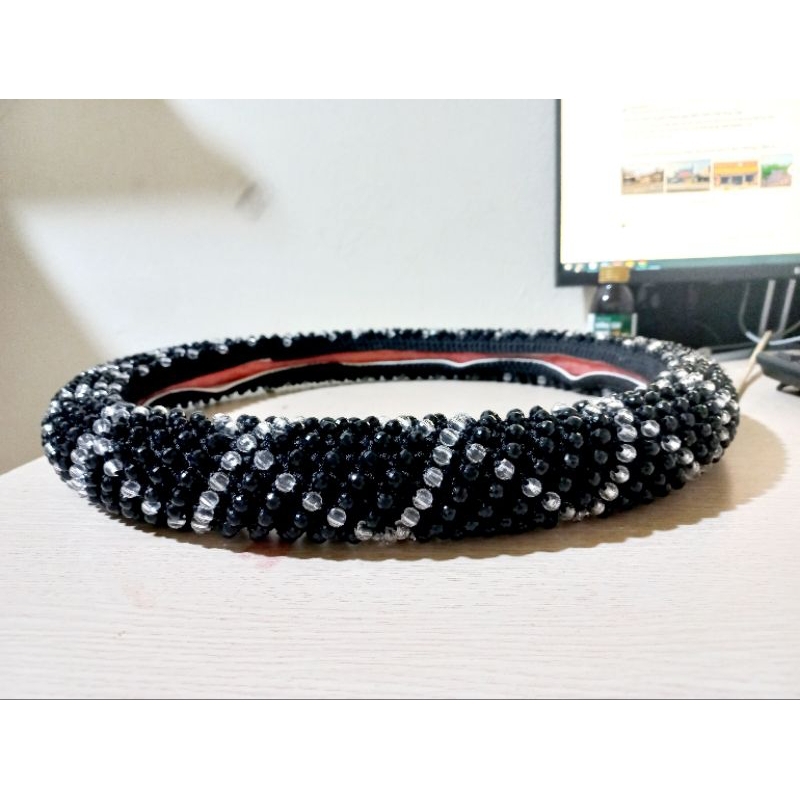 Bọc vô lăng hạt Hàn quốc đính hạt pha lê cho xe ô tô, xe tải, chống mồ hôi tay