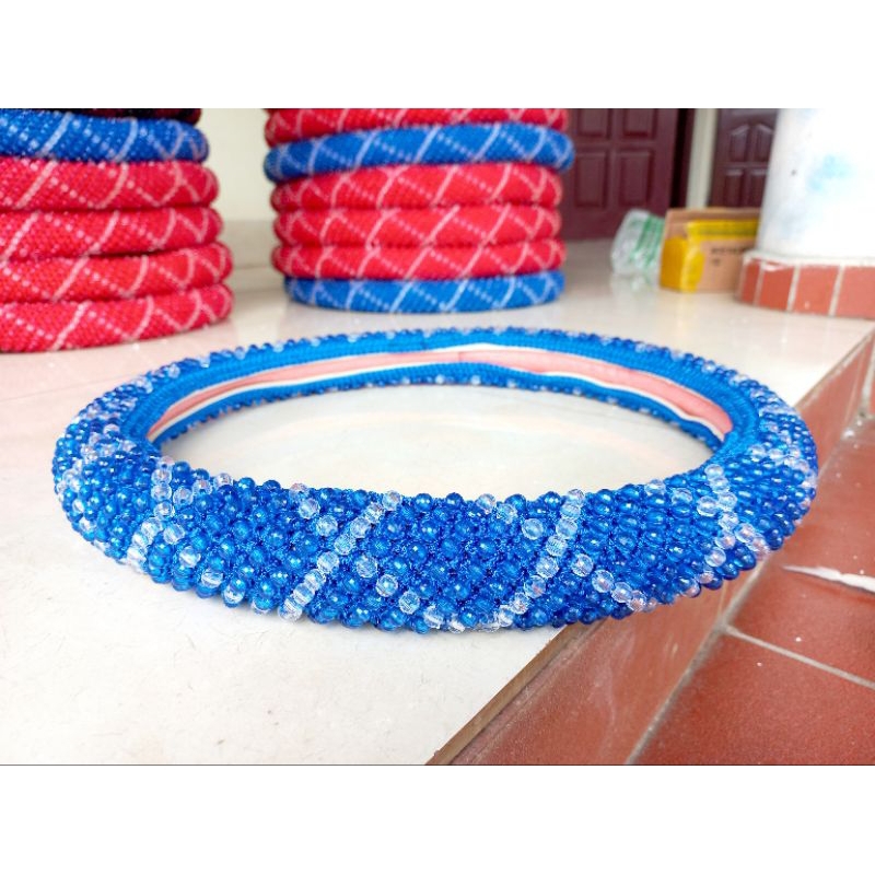 Bọc vô lăng hạt Hàn quốc đính hạt pha lê cho xe ô tô, xe tải, chống mồ hôi tay