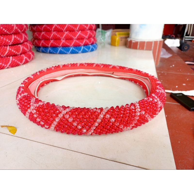 Bọc vô lăng hạt Hàn quốc đính hạt pha lê cho xe ô tô, xe tải, chống mồ hôi tay