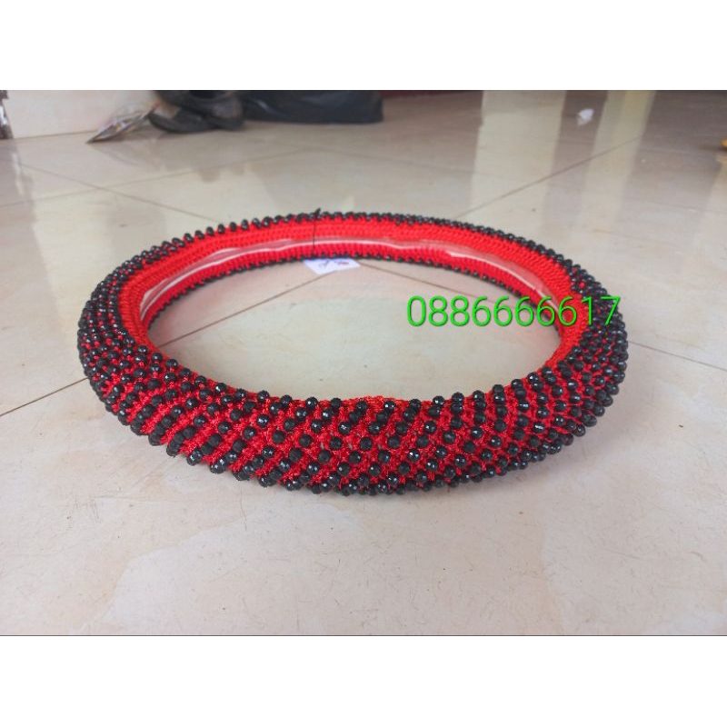 Bọc vô lăng hạt Hàn quốc đính hạt pha lê cho xe ô tô, xe tải, chống mồ hôi tay