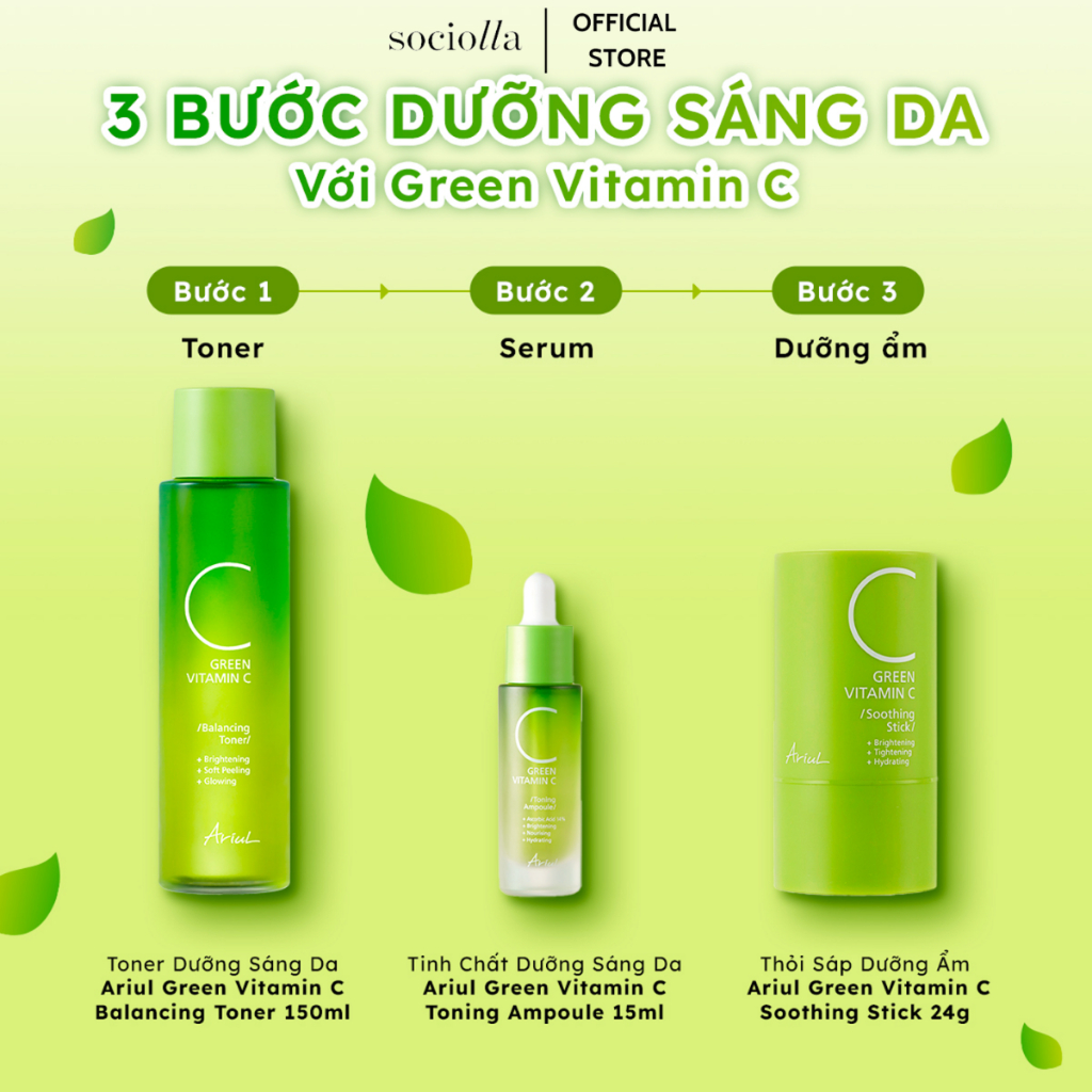 Thỏi Dưỡng Ẩm & Sáng Da Ariul Green Vitamin C Soothing Stick 24g