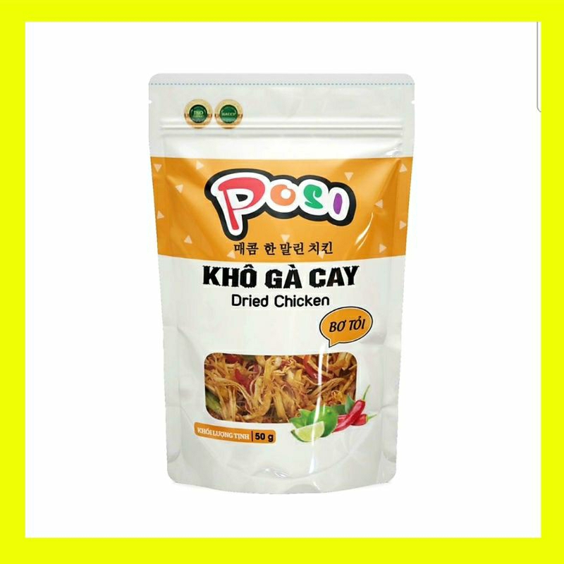 Khô gà cay bơ tỏi 50g PoSi đồ ăn vặt Hà Nội siêu ngon
