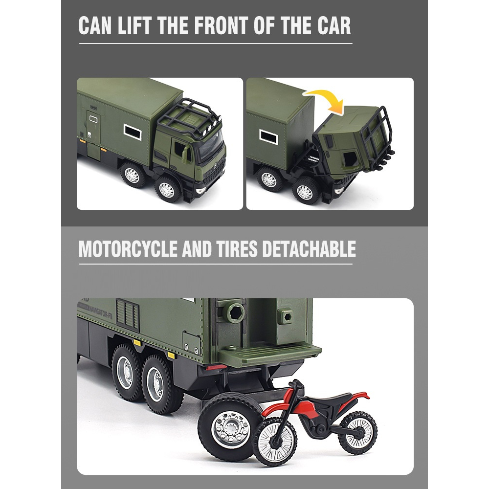 Xe ô tô mô hình tải bọc thép Mercedes OFF-ROAD RV hợp kim, tỉ lệ 1/32 siêu xe 4 bánh OFFROAD mini có đèn và còi siêu rẻ