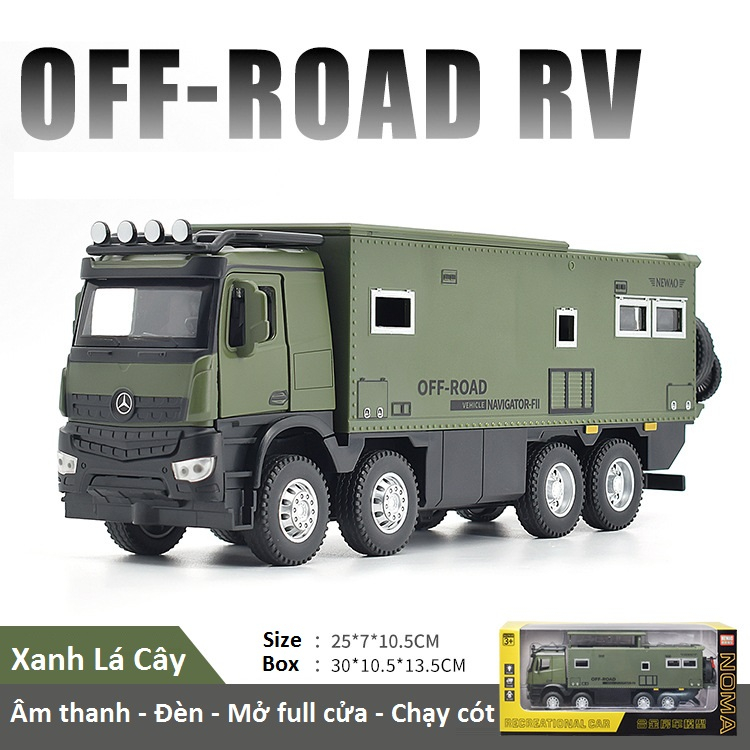 Xe ô tô mô hình tải bọc thép Mercedes OFF-ROAD RV hợp kim, tỉ lệ 1/32 siêu xe 4 bánh OFFROAD mini có đèn và còi siêu rẻ