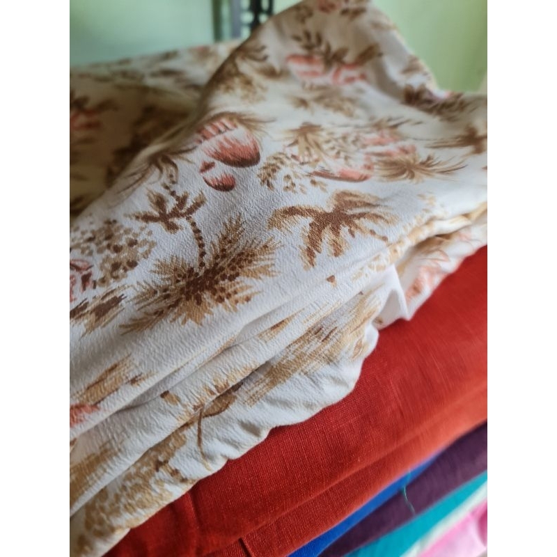 Vải Linen Tưng premium hoa mùa thu tông nâu cam