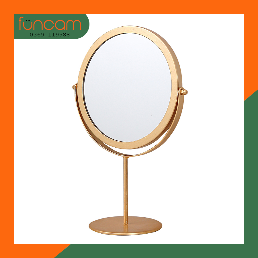 Gương Trang Điểm Để Bàn Viền Kim Loại Cao Cấp
