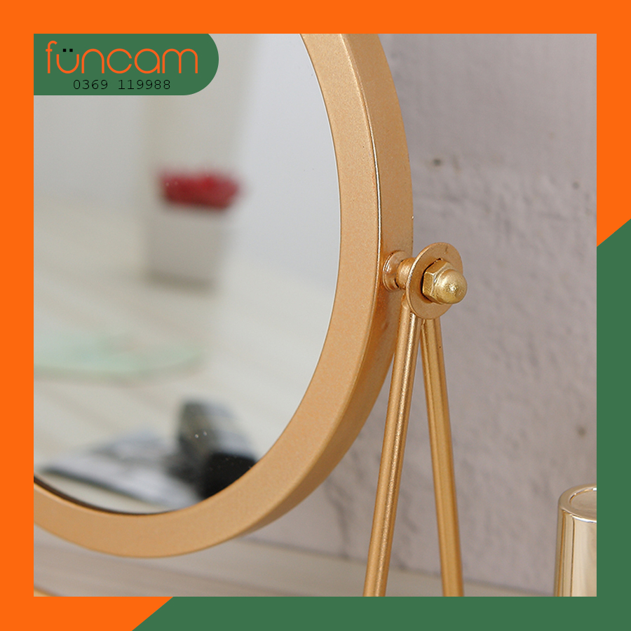 Gương Trang Điểm Để Bàn Viền Kim Loại Cao Cấp