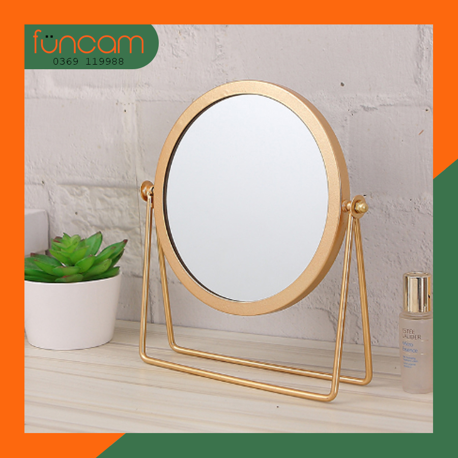 Gương Trang Điểm Để Bàn Viền Kim Loại Cao Cấp