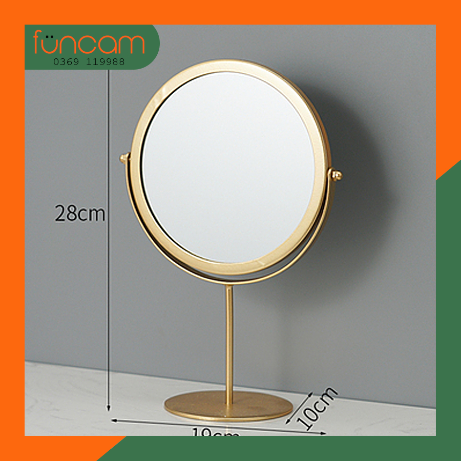 Gương Trang Điểm Để Bàn Viền Kim Loại Cao Cấp