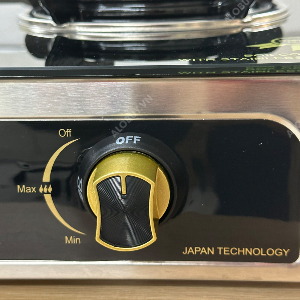 Bếp gas khung inox mặt kính FUJISHI KI-224A - MÂM CHIA LỬA ĐỒNG NGUYÊN KHỐI LỚN - Tiết kiệm gas - BH chính hãng 1 năm