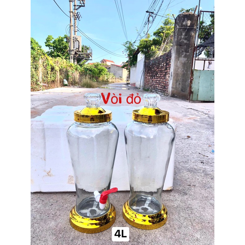 Bình Ngâm Rượu Thuỷ Tinh 3 Lít , 4 Lít , 7 Lit Không Vòi và có Vòi