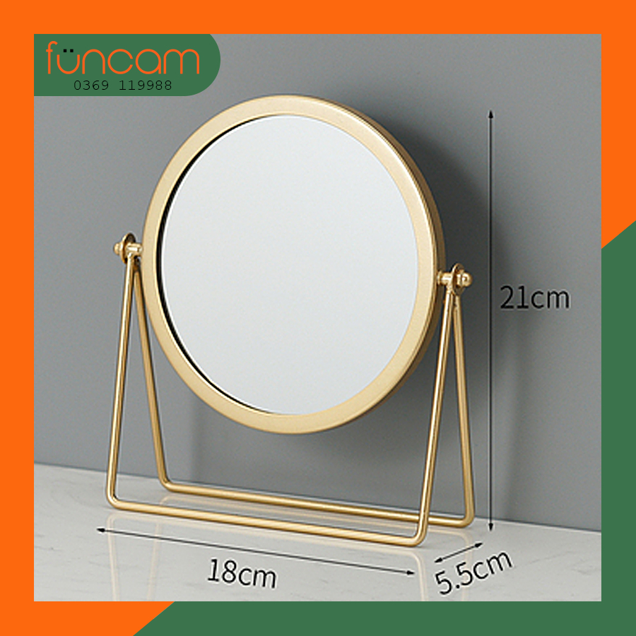 Gương Trang Điểm Để Bàn Viền Kim Loại Cao Cấp