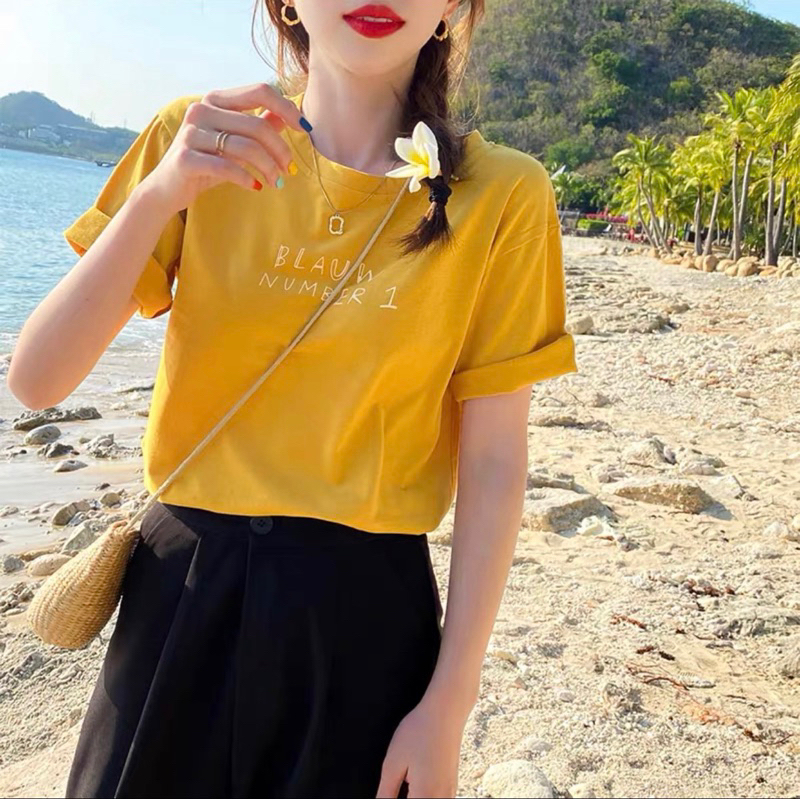 Áo thun thái nữ from vừa cổ tròn chất thun cotton thái mịn, mát, co dãn tốt, nhiều màu bao đẹp YOHOMI mã NUMBER 1