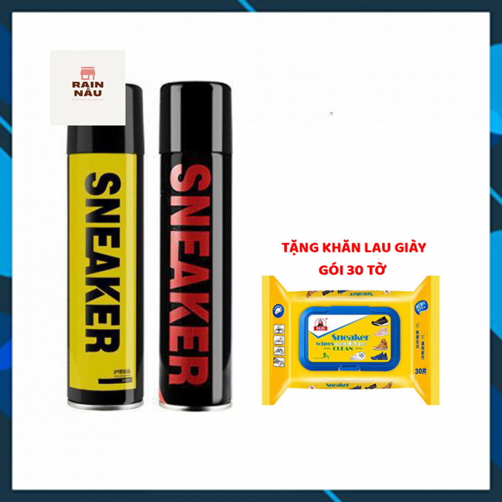 COMBO CHAI NANO CHỐNG THẤM 300ML VÀ KHĂN LAU GIÀY SNEAKER CHUYÊN DỤNG 32 TỜ