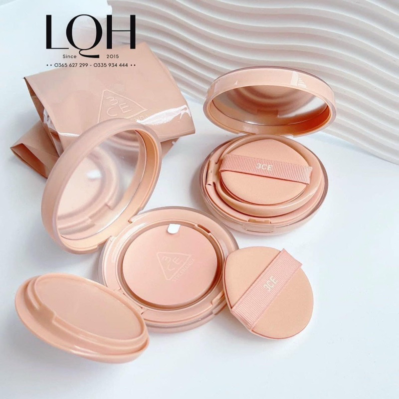 Phấn nước 3ce căng bóng glow cushion [Một hộp + một Refill]