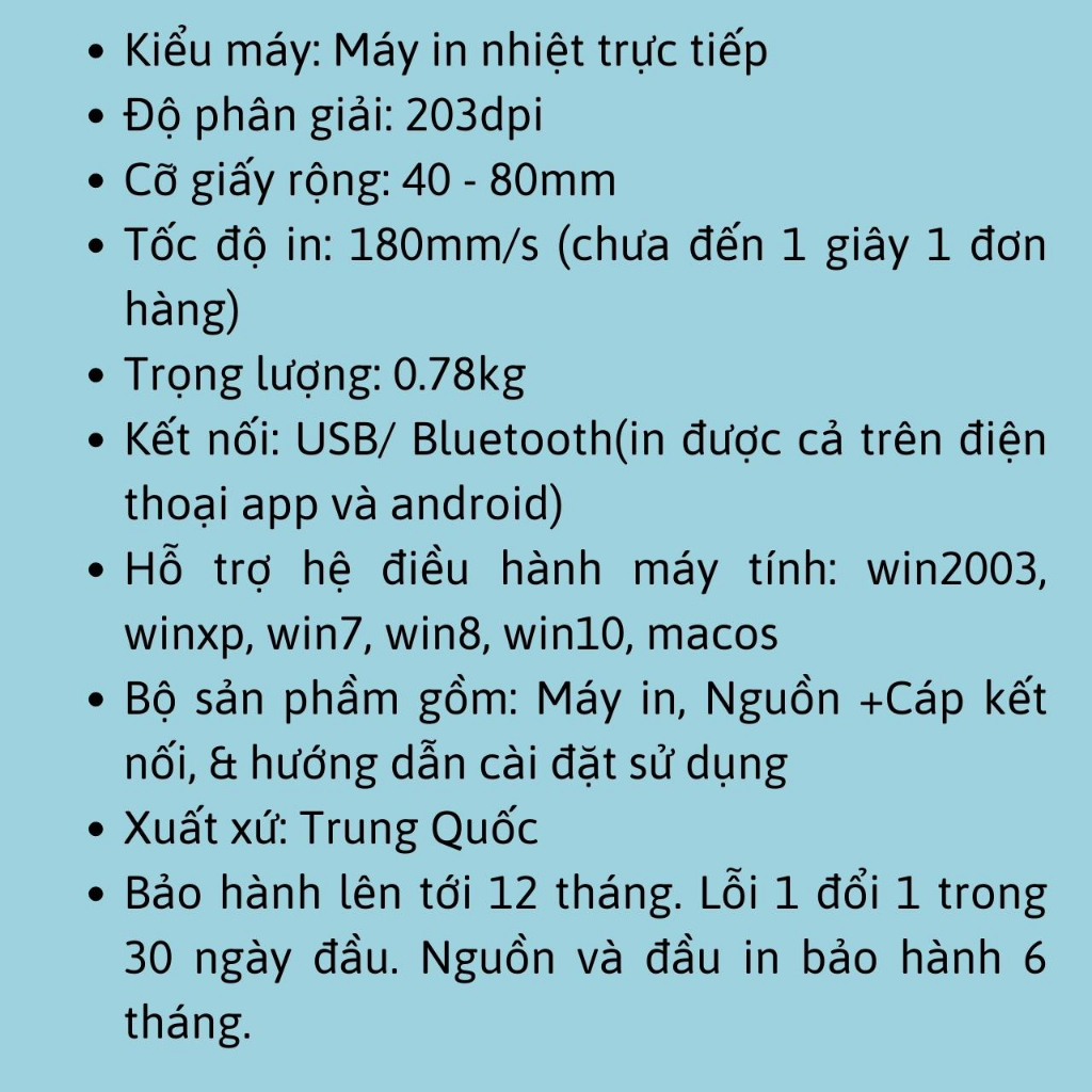 Máy In Nhiệt TDL408, In Qua Điện Thoại + Máy Tính, Là Dòng Máy chuyên in đơn hàng các sàn TMĐT, các bên vận chuyển