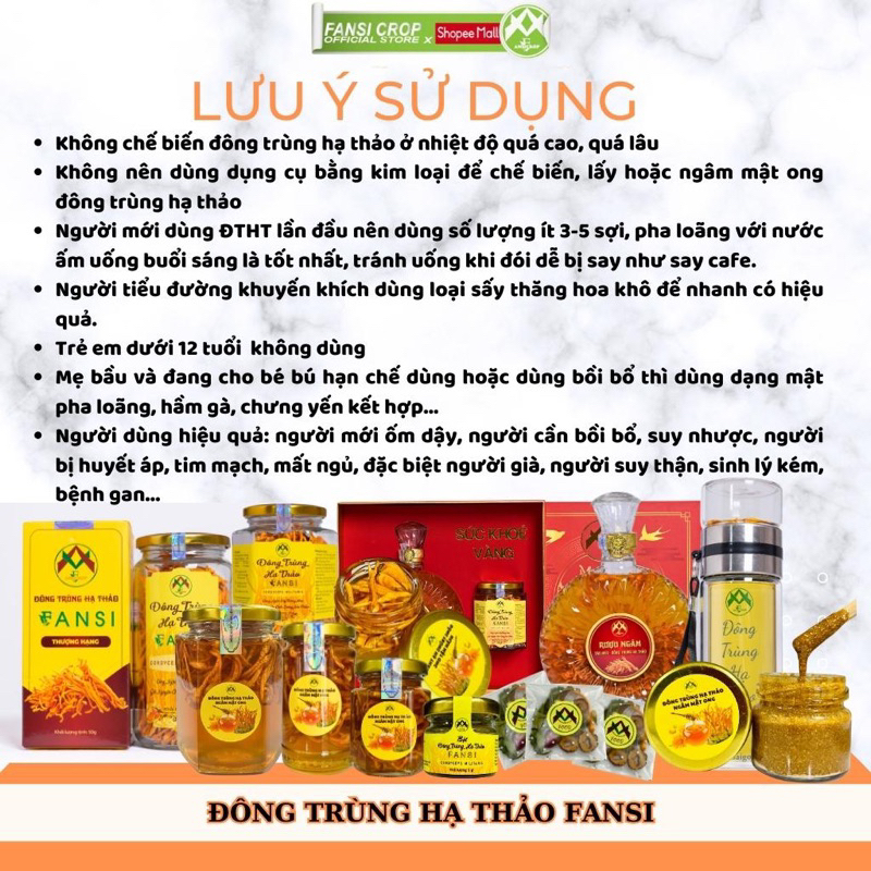 Đông Trùng Hạ Thảo ngâm mật ong - 100ml