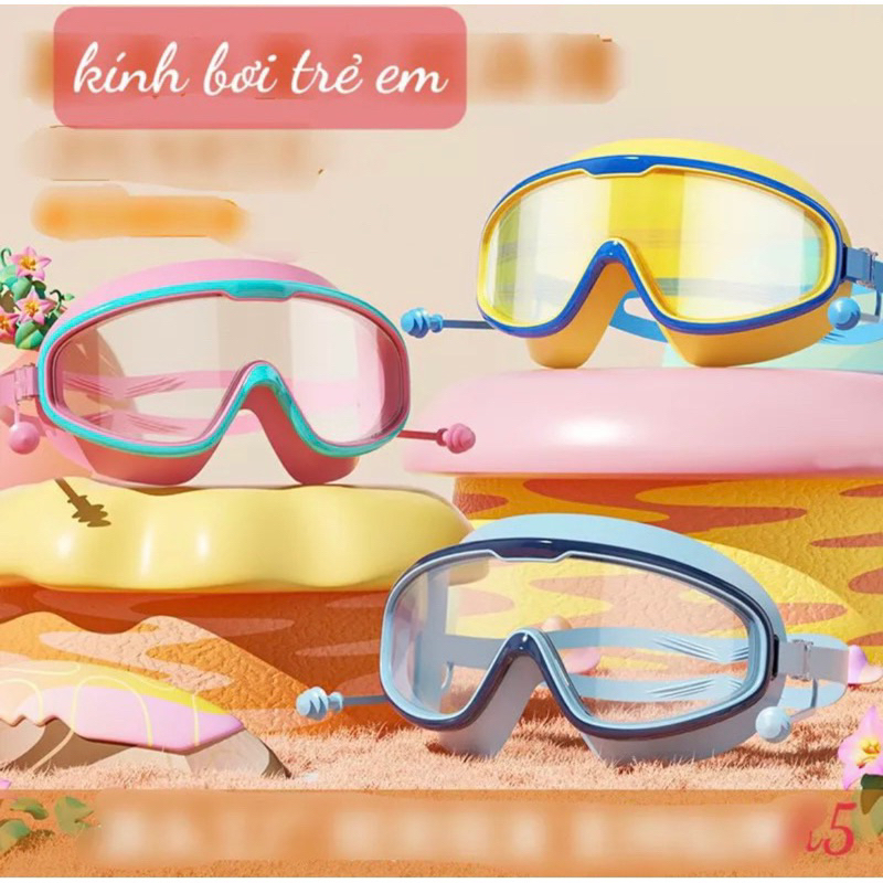 Kính bơi góc nhìn rộng mắt kính trong suốt chống sương mù cho bé gái và trai YG2080