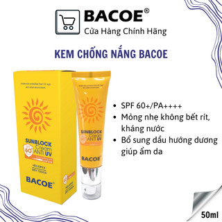 Kem chống nắng BACOE Kem Chống nắng SPF60+ Sunlock Kem chống nắng 100ml