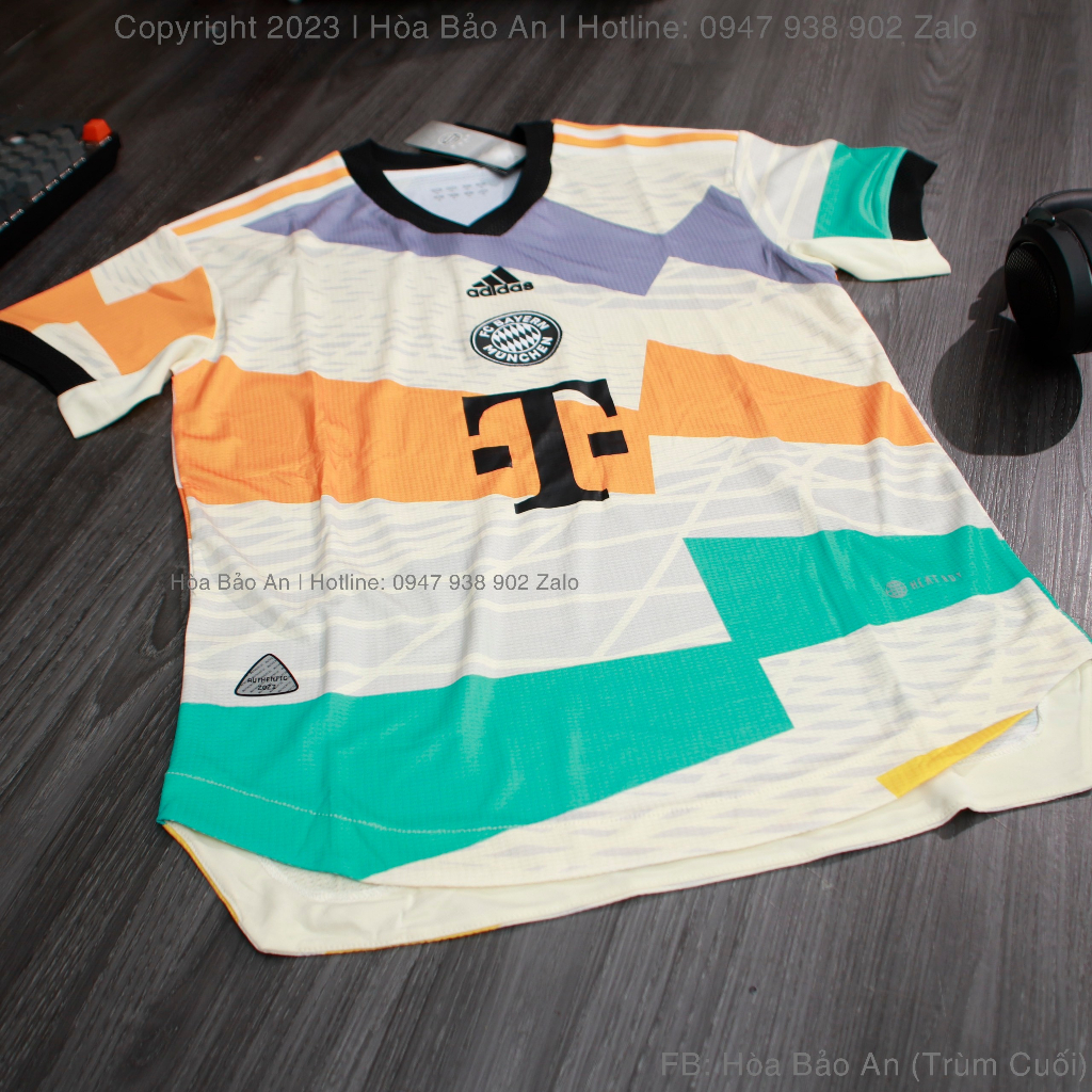 Set Bộ Quần Áo Bóng Đá Bayern Munich vàng Chanh  Mùa Giải 2023-2024 - Vải Gai Thái Chuẩn Áo Thi Đấu