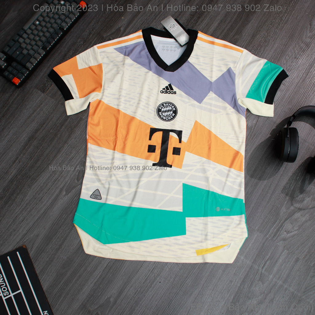 Set Bộ Quần Áo Bóng Đá Bayern Munich vàng Chanh  Mùa Giải 2023-2024 - Vải Gai Thái Chuẩn Áo Thi Đấu