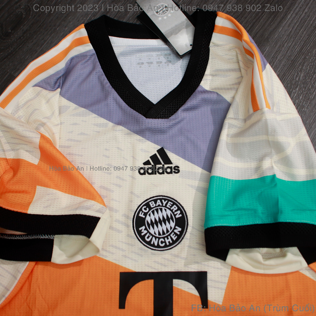 Set Bộ Quần Áo Bóng Đá Bayern Munich vàng Chanh  Mùa Giải 2023-2024 - Vải Gai Thái Chuẩn Áo Thi Đấu