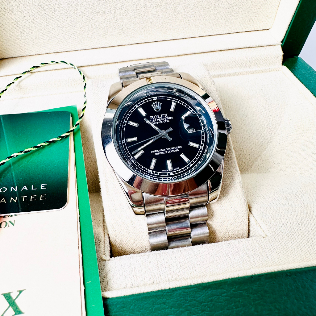 Đồng hồ nam Rolex đính viền đá dây kim loại đúc đặc cao cấp bảo hành 12m rolex-shop