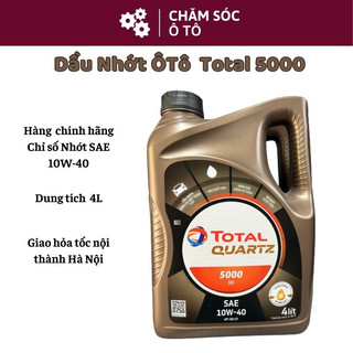 Dầu nhớt total quartz sn 5000 sae 10w40 api sn/ cf cao cấp can 4l - nâng cao công suất động cơ- daumocongnghiep