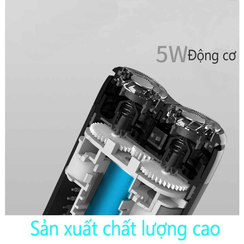 Máy Cạo Râu đa Năng 2 Lưỡi Kép, Cạo Cực êm, Sát，Tỉa Lông Mũi, Sạch, êm, Pin Sạc, Chống Nước，làm sạch da mặt